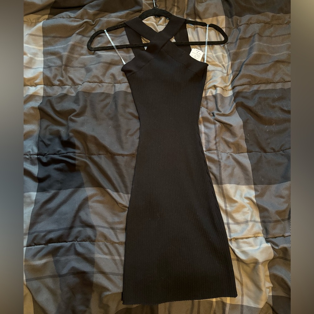 black crisscross dress
